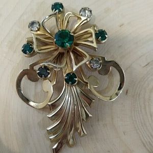 Vintage rhinestone brooch pin pendant